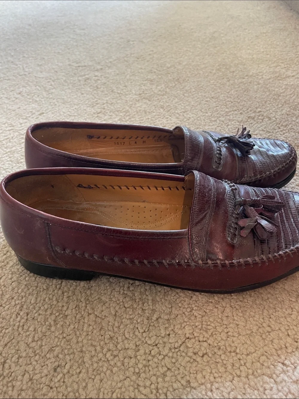 Vintage Miguel Angel Tassel Loafers in Burgundy Brown - Men